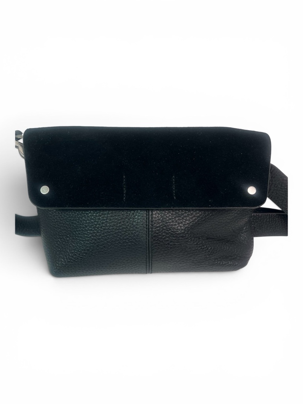 Treasure & Bond Black Leather waist Belt Bag w/Adjustable Strap - Picture 9 of 11